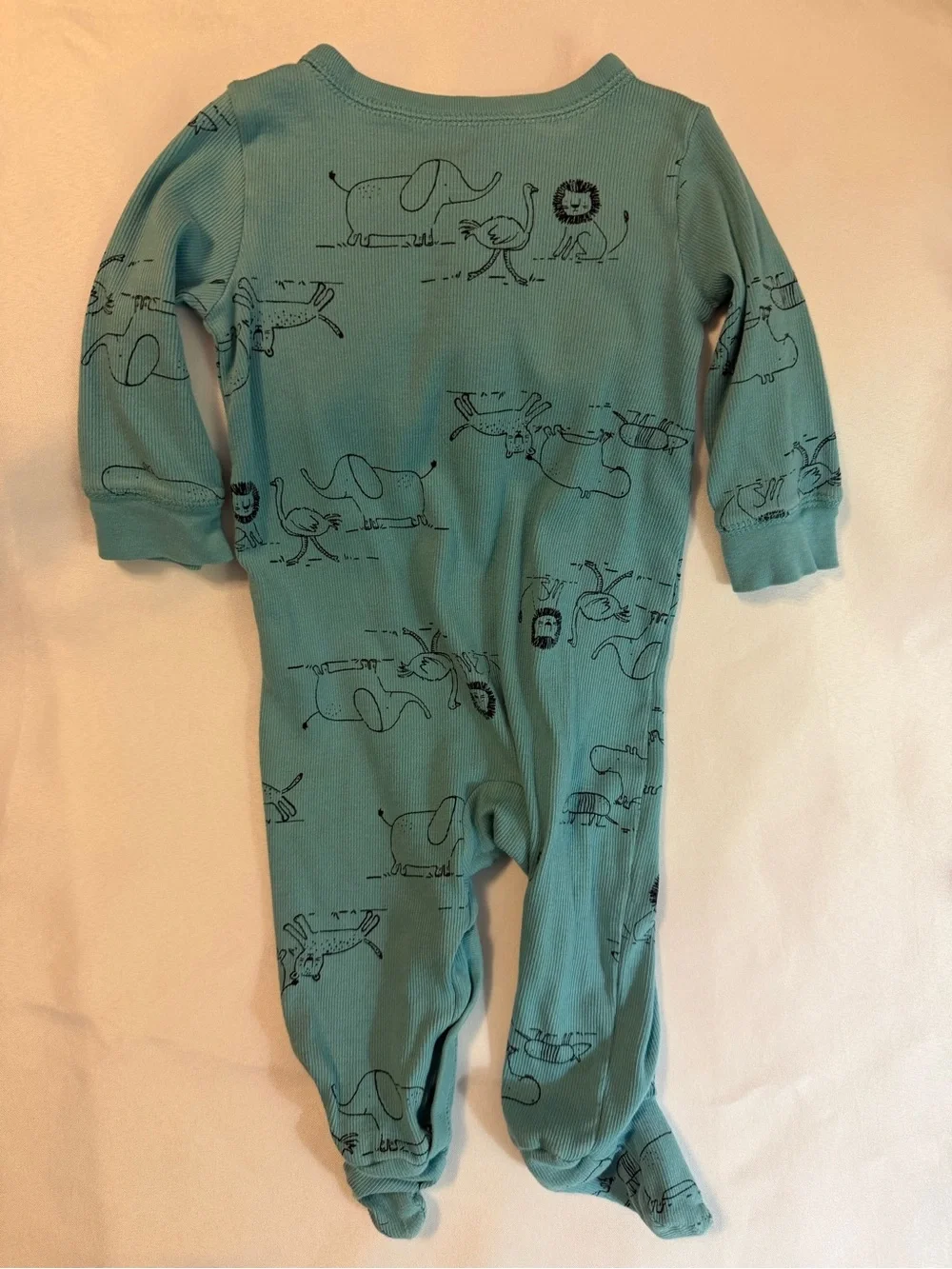 Bundle of 4 Baby Dinosaur Footed Sleepers - Green & Teal Set